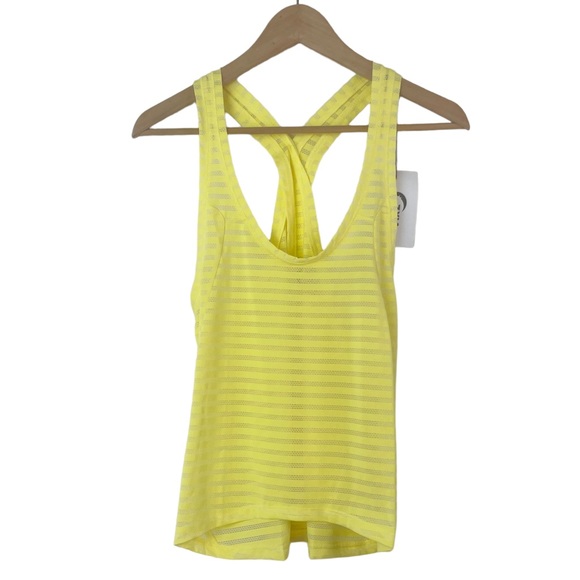Zyia Active Yellow Lemon Nimbus Split Back Workout Tank Top Racerback Shirt New - Picture 2 of 15